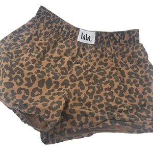 Dressed in Lala Leopard Print Boxer Shorts Womens L/XL Loungewear Sleepwear